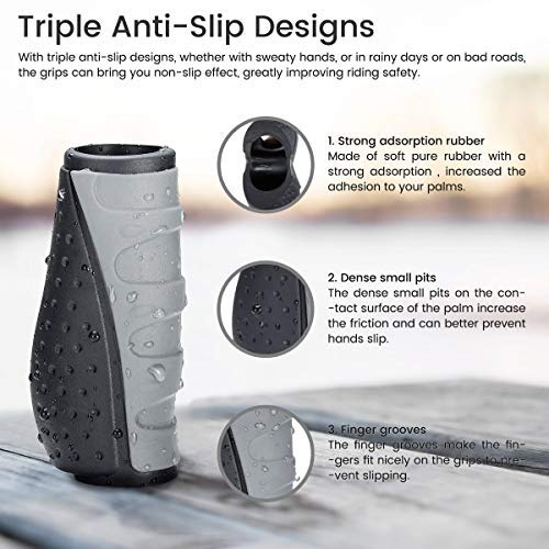 PRUNUS Ergonomic Bike Handlebar Grips for MTB Cycling