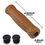 Stylish Brown Leather Handlebar Grips for Bikes