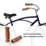 Stylish Brown Leather Handlebar Grips for Bikes