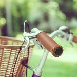 Stylish Brown Leather Handlebar Grips for Bikes