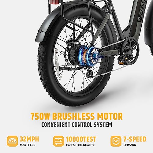 VELOWAVE 26" Fat Tire Electric Bike - 750w Brushless Motor