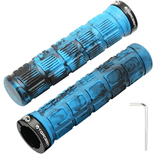 Blue Camouflage Bike Grips - Lock-on handlebar fit