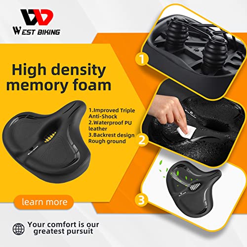 Comfortable Oversized Foam Bicycle Seat for All Bikes