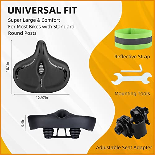 Comfortable Oversized Foam Bicycle Seat for All Bikes