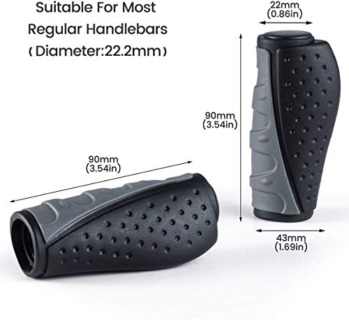 PRUNUS Ergonomic Rubber Bike Handlebar Grips, MTB/BMX