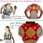 LED Reflective Running Vest with Adjustable Pockets