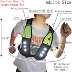 LED Reflective Running Vest with Adjustable Pockets