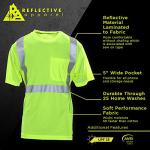 Hi-Vis Short Sleeve Safety Pocket Shirt, Lime