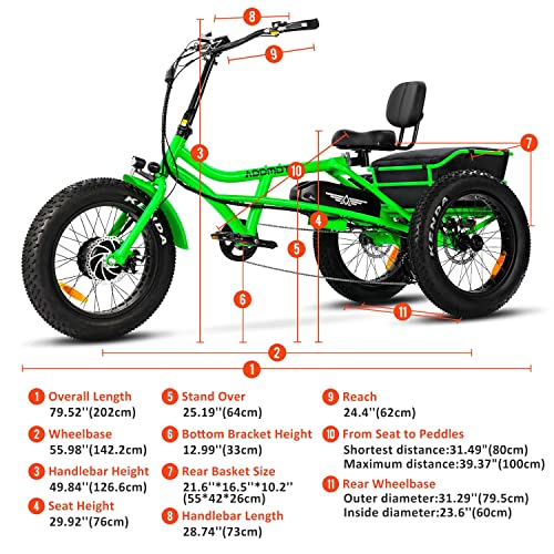 ADDMOTOR Motan M-360 Electric Trike, 750W 48V 20Ah