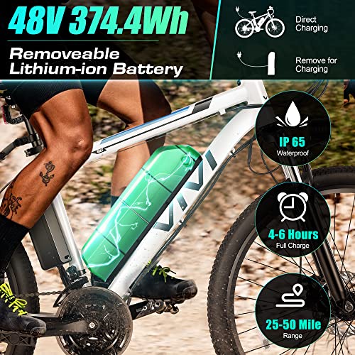Vivi Electric Bike for Adults 26" EBike 500W Motor E Bike for Adults with Removable 48V Battery,Electric Bikes for Adults 21 Speed Gears-20MPH & 50 Miles,Adult Electric Bicycles with Pedal Assist