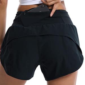 High Waist Women's Workout Shorts with Liner