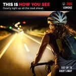 300 Lumens USB Rechargeable Bike Light with Tail Light