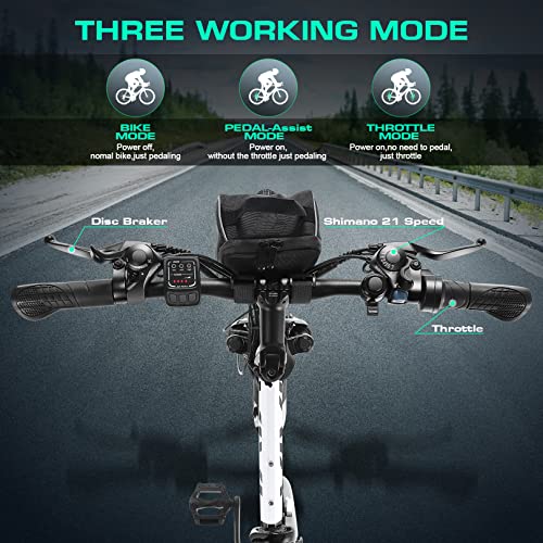 Vivi Electric Bike, 26" Electric Bike for Adults Foldable 500W Ebike 20MPH Electric Mountain Bike with 48V Removable Battery, Up to 50 Miles, Shimano 21 Speed Electric Bicycles, Dual Shock Absorber