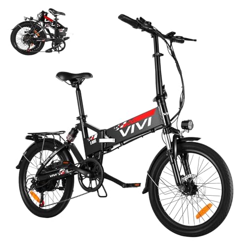 Vivi 20" Folding Electric Bike 500W Folding Ebike Electric Bike for Adult, Foldable Electric Bikes Adult Electric Bicycles with 48V 7.8AH Removable Battery, Shimano 7 Speed Electric Commuter Bike