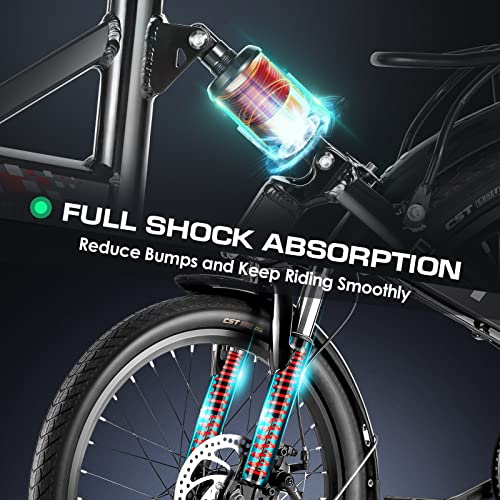 Vivi 20" Folding Electric Bike 500W Folding Ebike Electric Bike for Adult, Foldable Electric Bikes Adult Electric Bicycles with 48V 7.8AH Removable Battery, Shimano 7 Speed Electric Commuter Bike