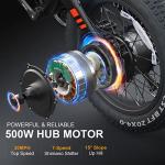 500W Electric Folding Fat Tire Bike, 20”