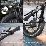 500W Electric Folding Fat Tire Bike, 20”