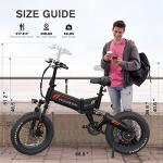 500W Electric Folding Fat Tire Bike, 20”