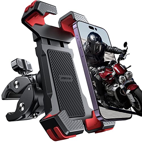 JOYROOM Motorcycle Phone Holder Mount, [1s Lock] Bike Phone Holder with Quick Install Handlebar Clamp, for Bicycle Scooter ATV/UTV, Fit for iPhone 14 Pro Max/13/12, Samsung Galaxy S23 and All Phones