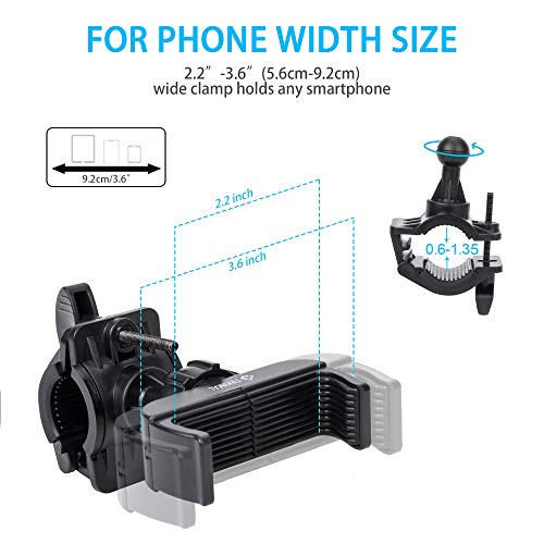 TRKIMAL Bike Phone Mount Universal Adjustable Cell Phone Holder for Bicycle Motorcycle Compatible with iPhone Max Xr Xs X Pro 12 11 8 7 Plus, Galaxy S20 S10 S9 S8 S7 Edge Note 10 9 8 7
