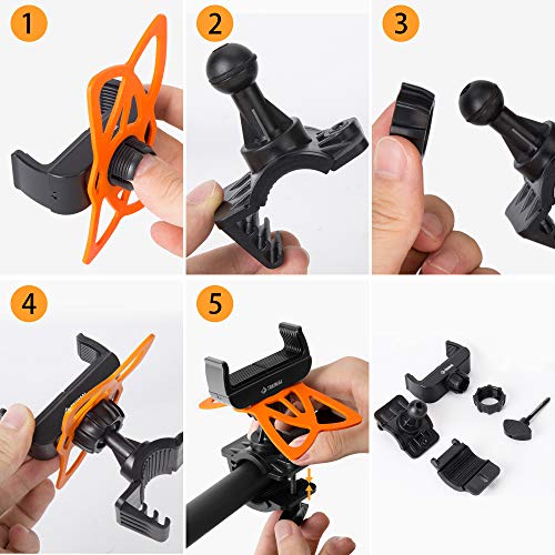 TRKIMAL Bike Phone Mount Universal Adjustable Cell Phone Holder for Bicycle Motorcycle Compatible with iPhone Max Xr Xs X Pro 12 11 8 7 Plus, Galaxy S20 S10 S9 S8 S7 Edge Note 10 9 8 7