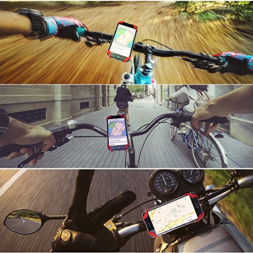 TRKIMAL Bike Phone Mount Universal Adjustable Cell Phone Holder for Bicycle Motorcycle Compatible with iPhone Max Xr Xs X Pro 12 11 8 7 Plus, Galaxy S20 S10 S9 S8 S7 Edge Note 10 9 8 7