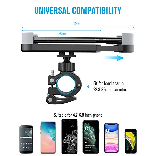 TIMESS New Bike Motorcycle Phone Mount Holder for Any Smartphone GPS Adjustable, Anti Shake and Stable 360° Rotation Bike Accessories fit for Between 3.5 and 6.5 inches
