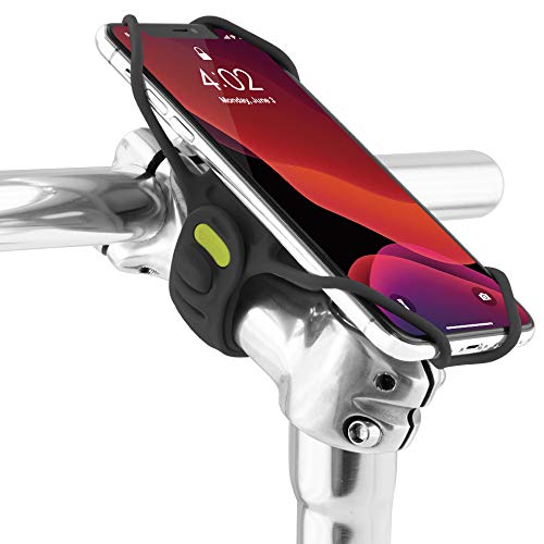 Bone Bike Phone Mount, Universal Bike Phone Holder for Stem, Ultra Light Phone Mount for Bike, Bicycle Phone Mount for Phones 5.8"-7.2" (Bike Tie Pro 3 Black)