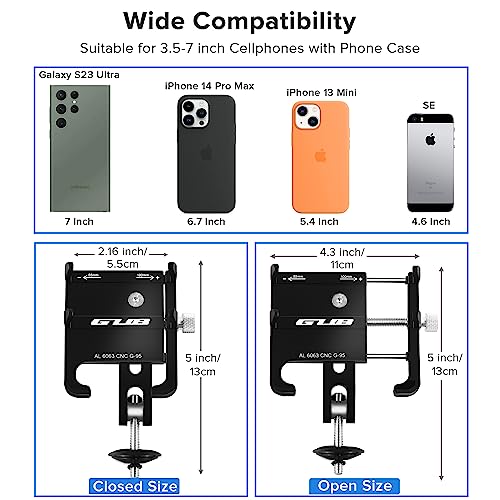 Aluminum Bike Phone Mount for iPhone and GPS