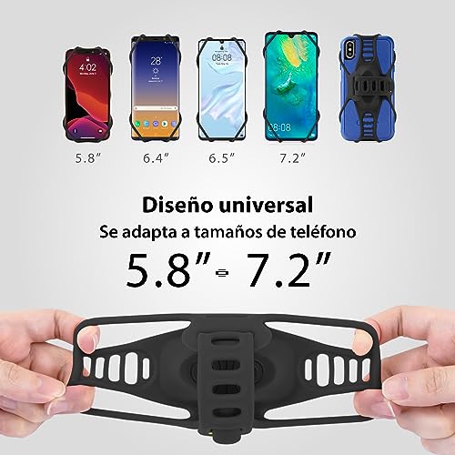 Bone Bike Phone Mount, Universal Bike Phone Holder for Stem, Ultra Light Phone Mount for Bike, Bicycle Phone Mount for Phones 5.8"-7.2" (Bike Tie Pro 3 Black)