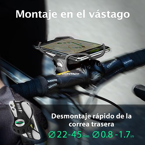 Bone Bike Phone Mount, Universal Bike Phone Holder for Stem, Ultra Light Phone Mount for Bike, Bicycle Phone Mount for Phones 5.8"-7.2" (Bike Tie Pro 3 Black)