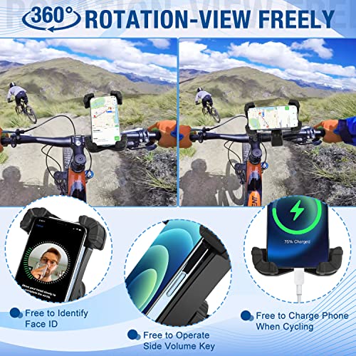 YLYT A1 Bike Phone Holder, Motorcycle Phone Mount – Bicycle Handlebar Cell Phone Clamp, Scooter Phone Clip for iPhone 14 Plus Pro Max, 13 Pro Max, Galaxy S22， S21，and 4.7-6.8 inches Smartphones