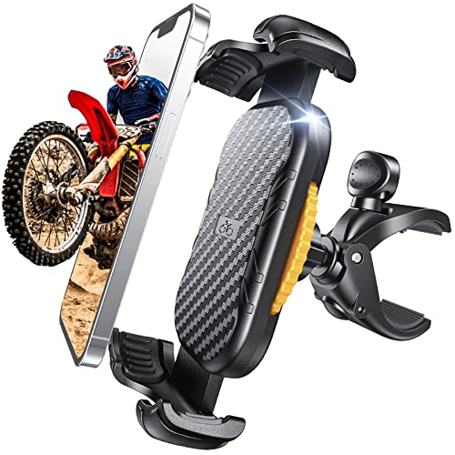 LISEN Bike Motorcycle Phone Mount Holder[Super Stable], Bike Phone Mount Holder, [Upgraded Clip] Phone Holder for Bike Motorcycle, Fit for 18-50mm Handlebars, All 4.7"-7.1" Cellphone