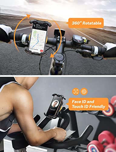 LISEN Bike Motorcycle Phone Mount Holder[Super Stable], Bike Phone Mount Holder, [Upgraded Clip] Phone Holder for Bike Motorcycle, Fit for 18-50mm Handlebars, All 4.7"-7.1" Cellphone