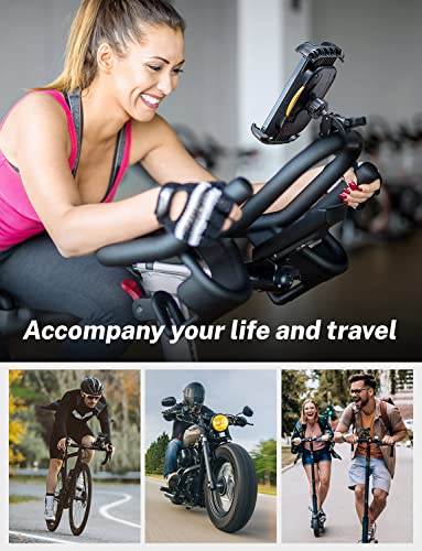 LISEN Bike Motorcycle Phone Mount Holder[Super Stable], Bike Phone Mount Holder, [Upgraded Clip] Phone Holder for Bike Motorcycle, Fit for 18-50mm Handlebars, All 4.7"-7.1" Cellphone