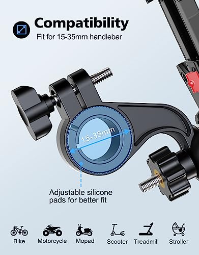 360° Rotatable Bike Phone Mount for iPhones/Galaxy