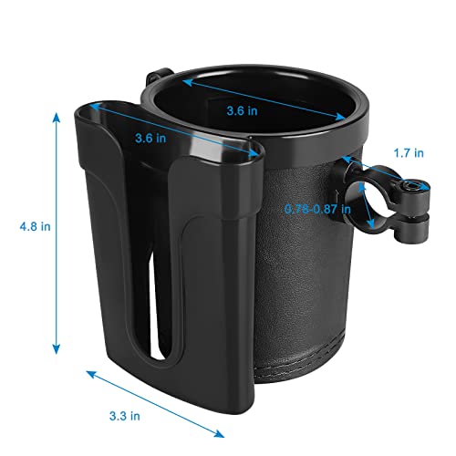 Accmor 3-in-1 Bike Cup Holder with Cell Phone Keys Holder, Bike Water Bottle Holders,Universal Bar Drink Cup Can Holder for Bicycles, Motorcycles, Scooters,Black