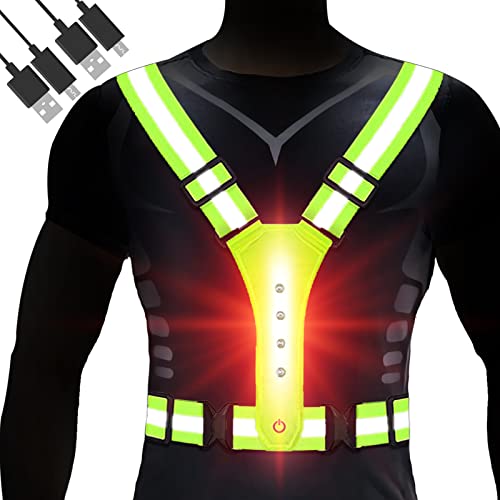 LED Reflective Cycling Vest with Safety Lights