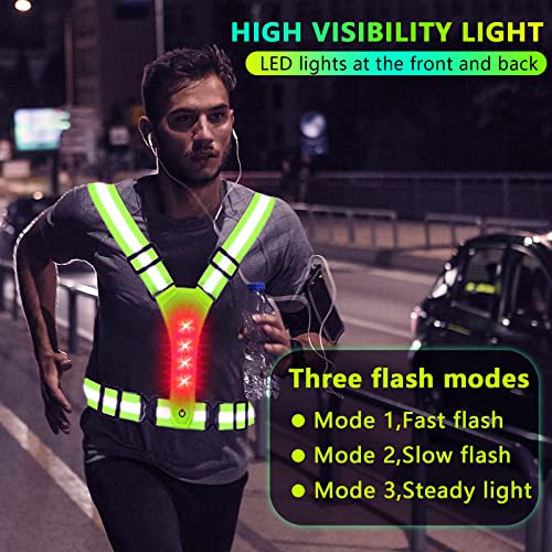 LED Reflective Cycling Vest with Safety Lights