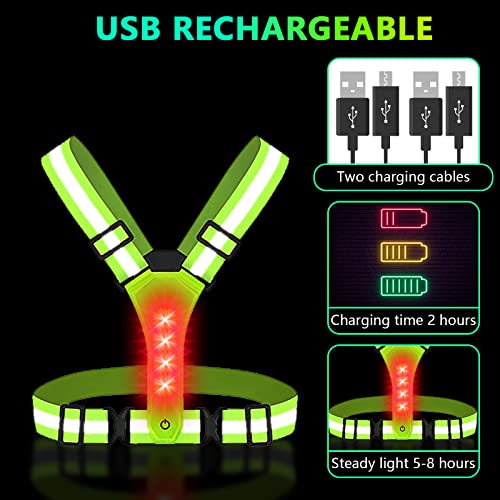 LED Reflective Cycling Vest with Safety Lights