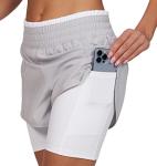 Nautica Women's Compression Biker Shorts, Grey White