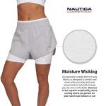 Nautica Women's Compression Biker Shorts, Grey White