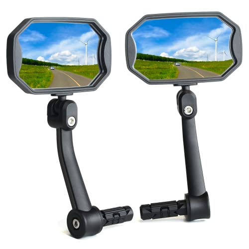 High-Definition Bar End Bike Mirrors - 1 Pair