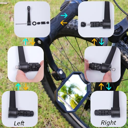 High-Definition Bar End Bike Mirrors - 1 Pair