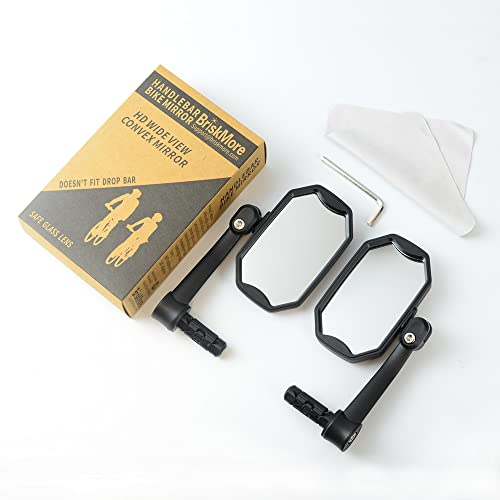 High-Definition Bar End Bike Mirrors - 1 Pair