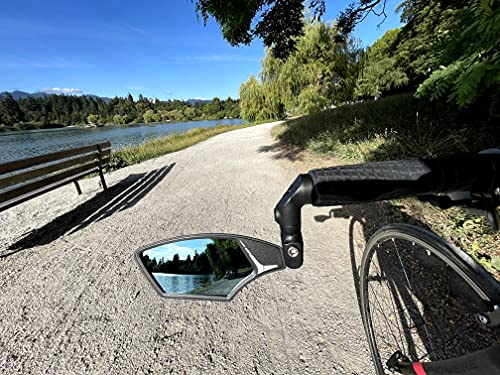 Hafny Bar End Bike Mirror, HD Glass Lens