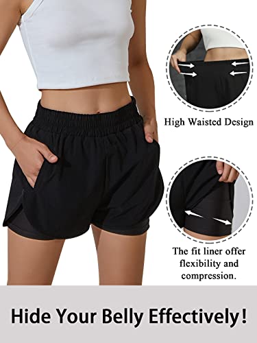 Women's High-Waisted Sport Shorts with Pockets