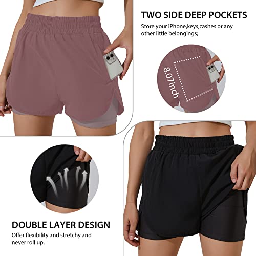 Women's High-Waisted Sport Shorts with Pockets