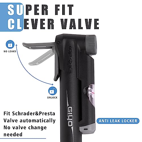 Portable Bike Pump with Pressure Gauge & Repair Kit