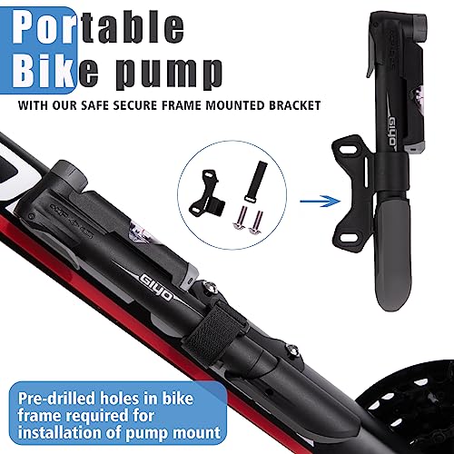 Portable Bike Pump with Pressure Gauge & Repair Kit